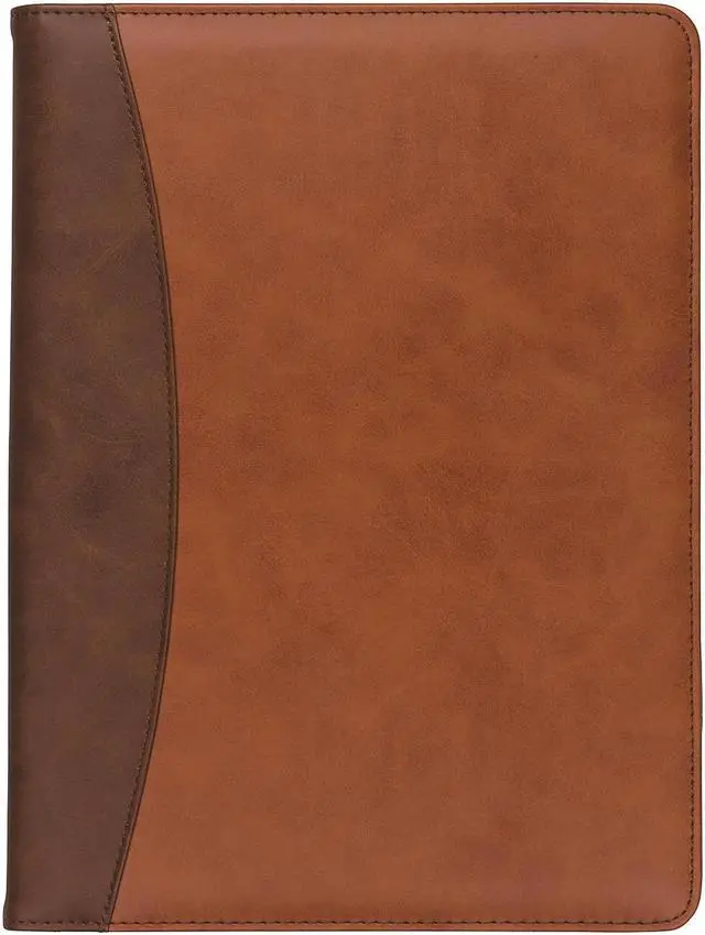 Alt view image 5 of 10 - Samsill Two-Tone Padfolio-Spine Accent 10 3/5w x 14 1/4h Tan/Brown 71656