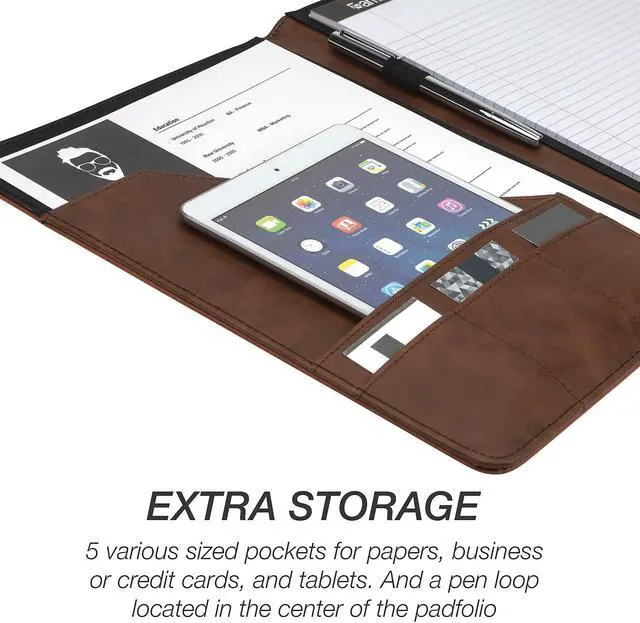Alt view image 7 of 10 - Samsill Two-Tone Padfolio-Spine Accent 10 3/5w x 14 1/4h Tan/Brown 71656