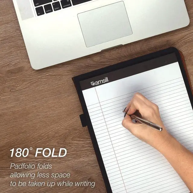 Alt view image 9 of 10 - Samsill Two-Tone Padfolio-Spine Accent 10 3/5w x 14 1/4h Tan/Brown 71656