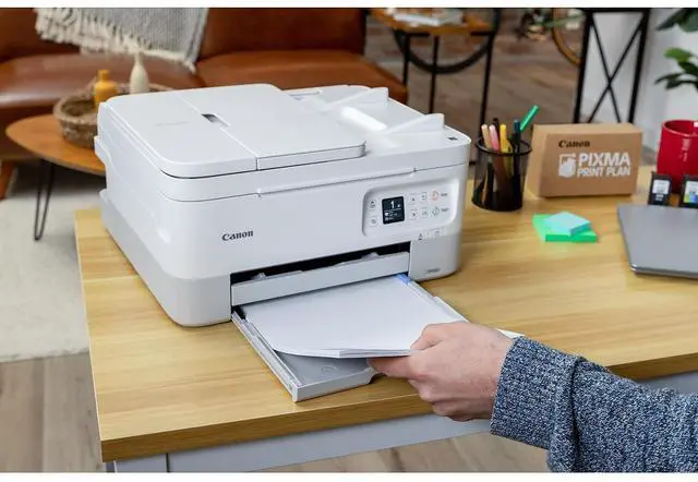 Alt view image 9 of 17 - Canon PIXMA TR7020a Wireless All-In-One Inkjet Color Printer, White #4460C072AA