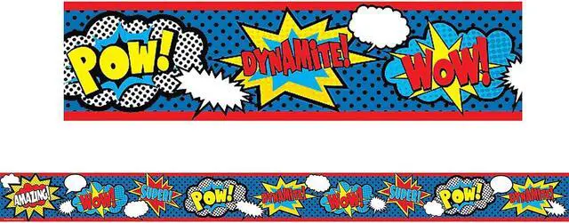 Alt view image 2 of 3 - Teacher Created Resources Rolled Straight Border 3" x 150' Superhero (TCR8939-3)
