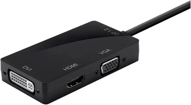 Alt view image 11 of 12 - Monoprice Mini DisplayPort 1.2a / Thunderbolt to 4K HDMI, DVI, and VGA Passive Adapter, Black (112799)