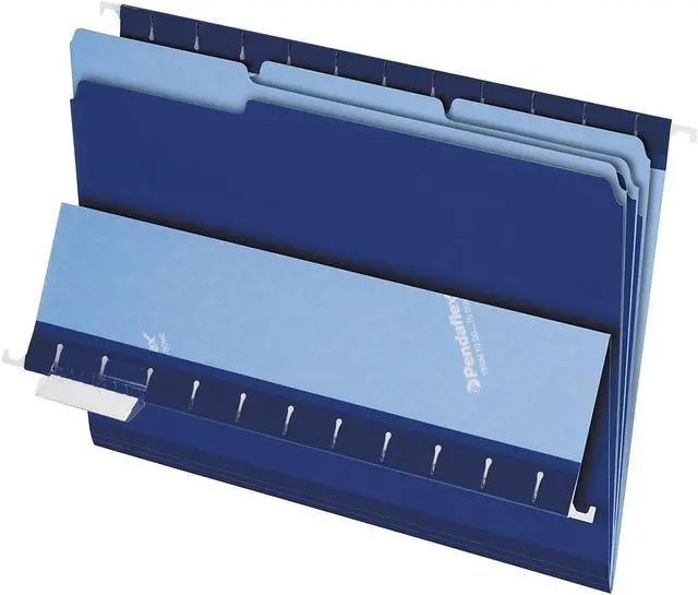 Alt view image 4 of 5 - Pendaflex Interior File Folders 1/3 Cut Top Tab Letter Navy Blue 100/Box 421013NAV
