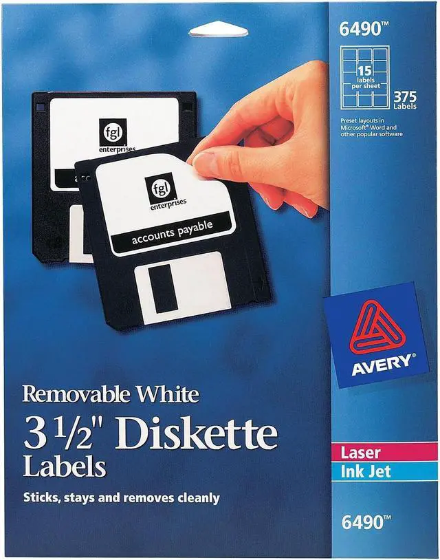 Alt view image 8 of 13 - Avery Printable Blank Rectangle Labels, 2-11/16" x 2", Matte White, 375 Customizable Labels (6490)