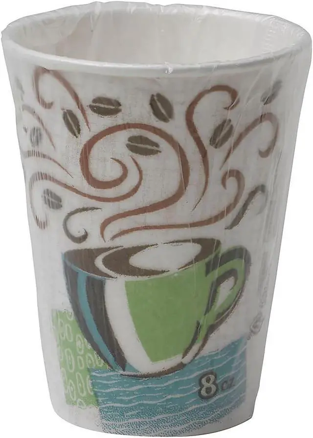 Alt view image 5 of 6 - Dixie PerfecTouch Hot Cups 8oz Coffee Dreams Individually Wrapped 50/Bag 20/CT 5338CDWR