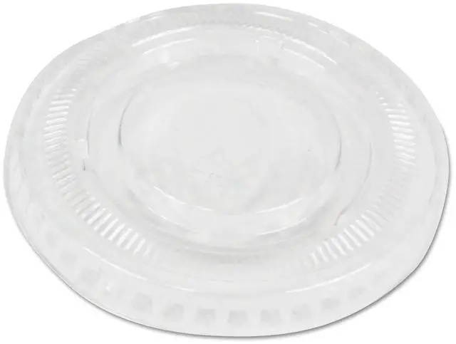 Alt view image 5 of 5 - Boardwalk Soufflé/Portion Cup Lids Fits 1 oz Portion Cups Clear 2500/Carton PRTLID1