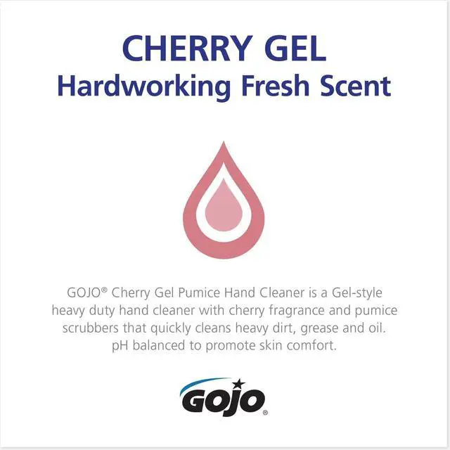 Alt view image 9 of 11 - Gojo 315-2358-02 Cherry Gel Pumice Hand Cleaner