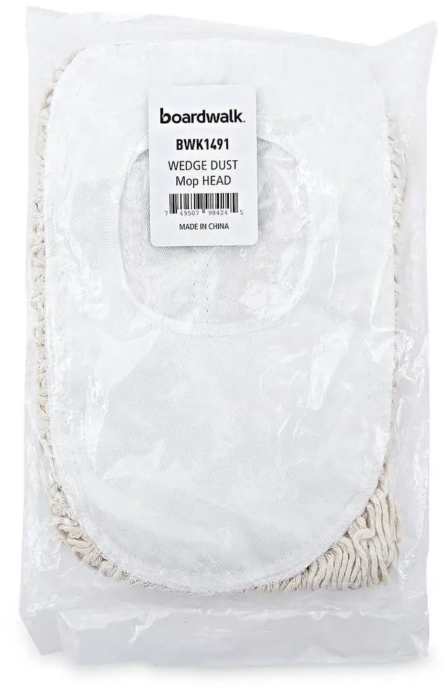 Alt view image 18 of 18 - Boardwalk Wedge Dust Mop Head Cotton 17 1/2l x 13 1/2w White 1491