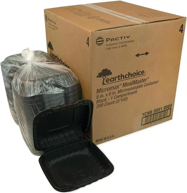 Alt view image 14 of 16 - Pactiv Microwave Hinged Lid Containers, 8.31x8.35x3.1 YCNB08010000