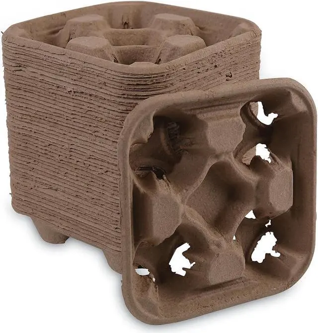 Alt view image 6 of 8 - Boardwalk BWK4CUPCARRIER Cup Tray, 8-32 ounces, Four Cups