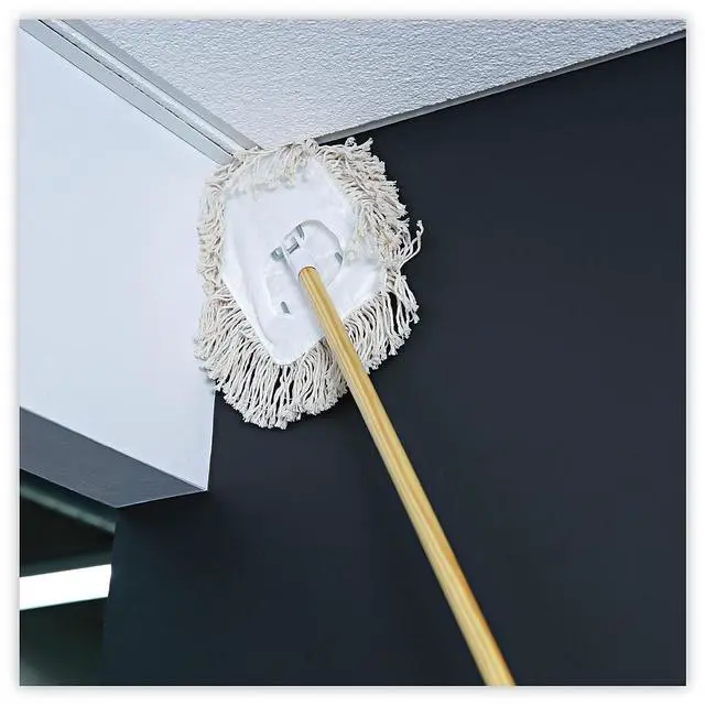 Alt view image 16 of 18 - Boardwalk Wedge Dust Mop Head Cotton 17 1/2l x 13 1/2w White 1491