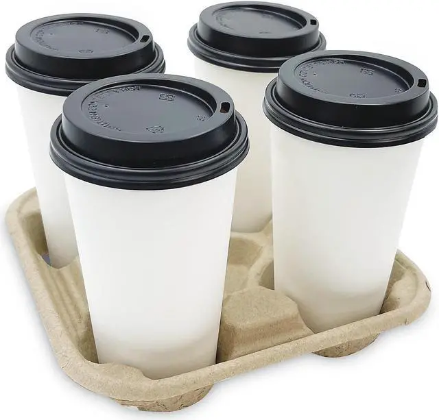 Alt view image 3 of 8 - Boardwalk BWK4CUPCARRIER Cup Tray, 8-32 ounces, Four Cups