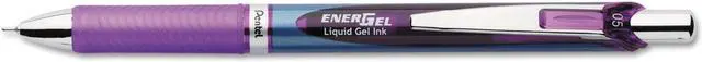 Main image of Pentel EnerGel RTX Retractable Liquid Gel Pen .5mm Silver/Violet Barrel Violet Ink BLN75V