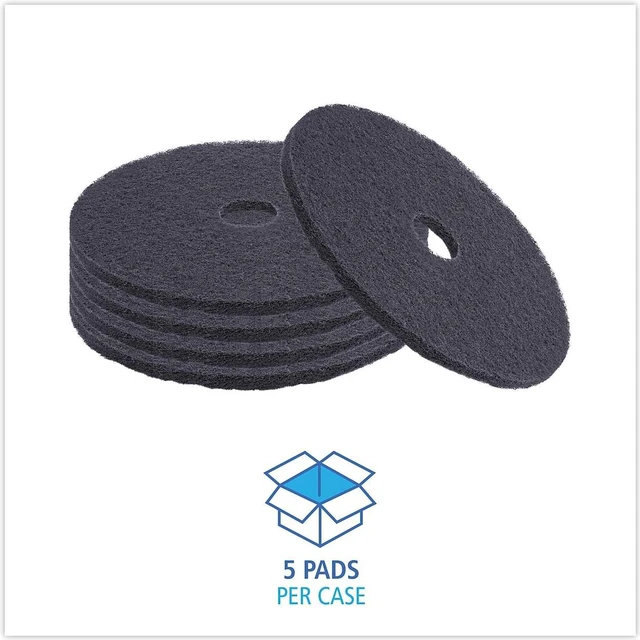Alt view image 3 of 6 - Boardwalk Standard Floor Pads 20" Diameter Black 5/Carton 4020BLA