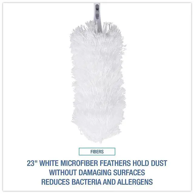 Alt view image 10 of 13 - Boardwalk MicroFeather Duster Microfiber Feathers Washable 23" White MICRODUSTER