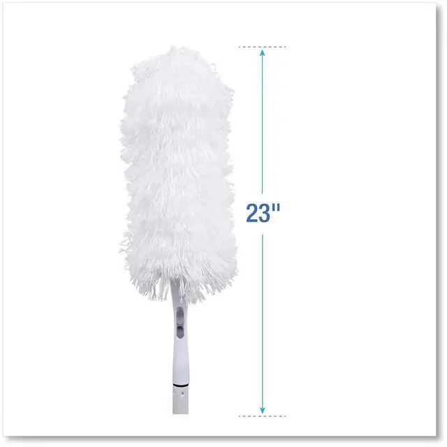 Alt view image 8 of 13 - Boardwalk MicroFeather Duster Microfiber Feathers Washable 23" White MICRODUSTER