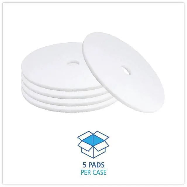 Alt view image 6 of 14 - Standard 24-Inch Diameter Polishing Floor Pads, White BWK4024WHI