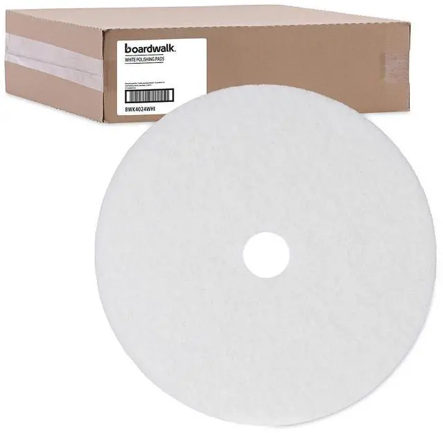 Alt view image 13 of 14 - Standard 24-Inch Diameter Polishing Floor Pads, White BWK4024WHI