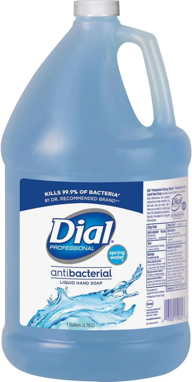 Alt view image 2 of 8 - Dial DIA15926EA Antimicrobial Liquid Hand Soap, Spring Water Scent, 1 Gal Bottle