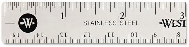 Main image of Westcott Stainless Steel Office Ruler With Non Slip Cork Base 6" 10414