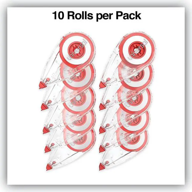 Alt view image 15 of 17 - Universal Correction Tape Mini Economy Non-Refillable 1/4" x 275" 10/Pack 75611