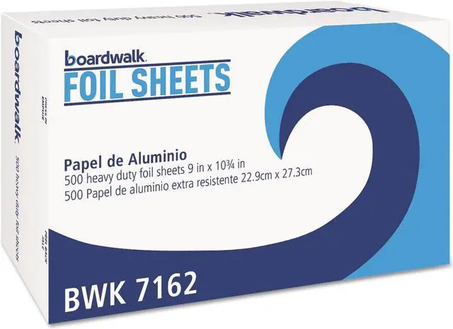 Main image of Boardwalk Pop-Up Aluminum Foil Wrap Sheets 9 x 10 3/4 Silver 500/Box 7162BX