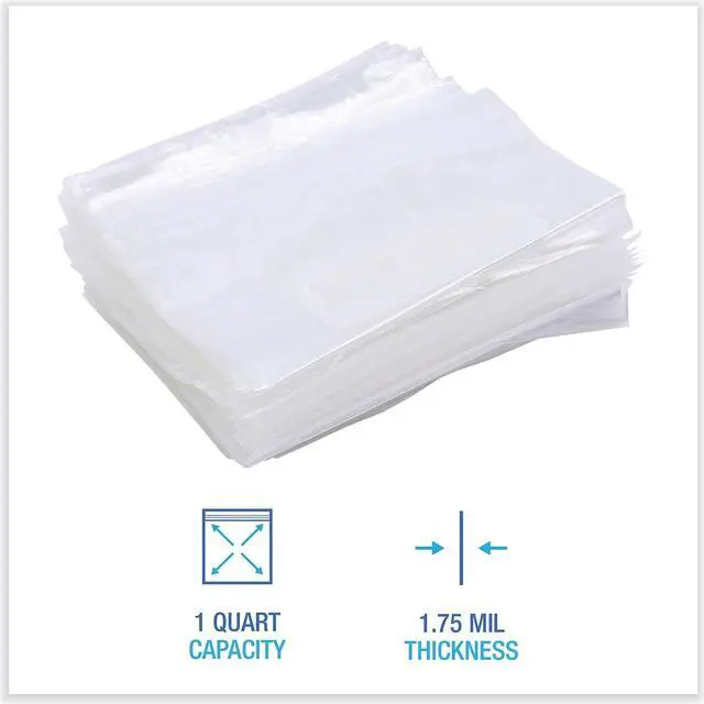 Alt view image 14 of 17 - Boardwalk Reclosable Food Storage Bags 1 qt Clear LDPE 6 1/2 x 5.88 500/Box