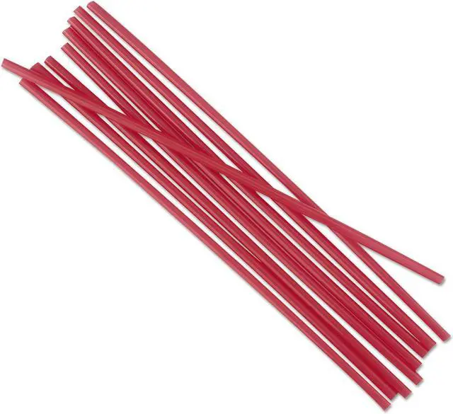 Alt view image 4 of 4 - Boardwalk Unwrapped Single-Tube Stir-Straws 5 1/4" Red 1000/Pack 10/Carton STRU525R10