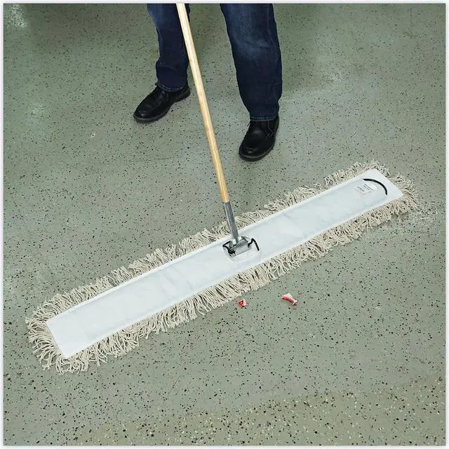 Alt view image 12 of 14 - Boardwalk Industrial Dust Mop Head Hygrade Cotton 48w x 5d White 1348