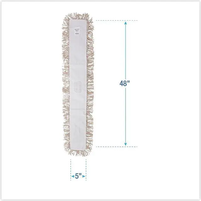 Alt view image 10 of 14 - Boardwalk Industrial Dust Mop Head Hygrade Cotton 48w x 5d White 1348