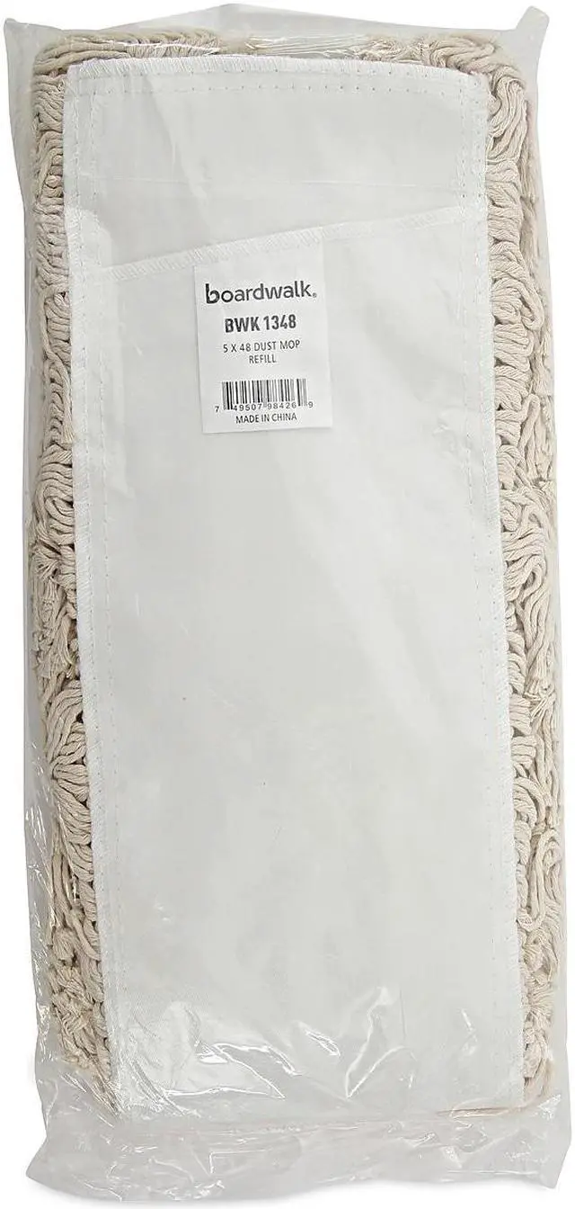 Alt view image 14 of 14 - Boardwalk Industrial Dust Mop Head Hygrade Cotton 48w x 5d White 1348