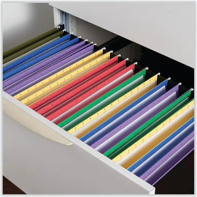 Alt view image 5 of 10 - UNIVERSAL Hanging File Folders 1/5 Tab 11 Point Stock Legal Blue 25/Box 14216