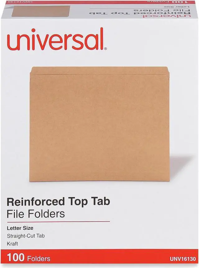 Alt view image 5 of 10 - UNIVERSAL Kraft File Folders Straight Cut Top Tab Letter Kraft 100/Box 16130