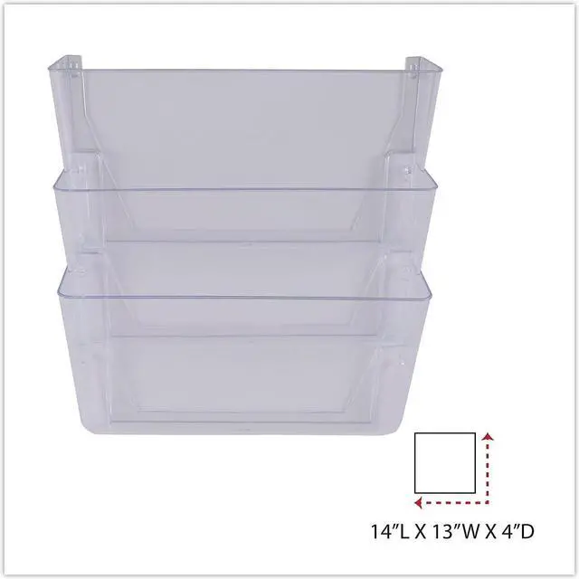 Alt view image 6 of 10 - Universal 3 Pocket Wall File Starter Set Letter Clear 53682