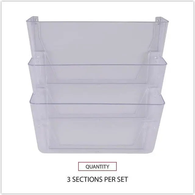 Alt view image 10 of 10 - Universal 3 Pocket Wall File Starter Set Letter Clear 53682
