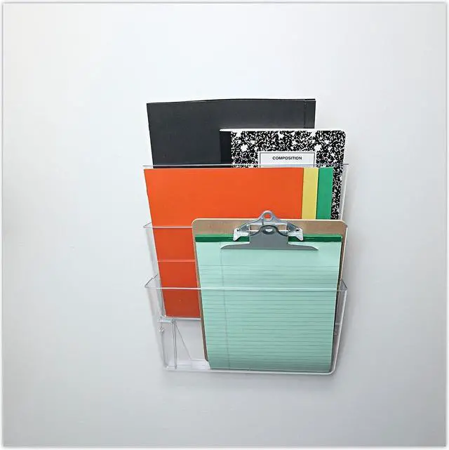 Alt view image 9 of 10 - Universal 3 Pocket Wall File Starter Set Letter Clear 53682