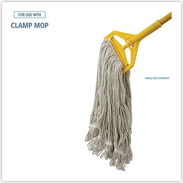 Alt view image 17 of 20 - Boardwalk Pro Loop Web/Tailband Wet Mop Head Cotton 24oz White 424CEA