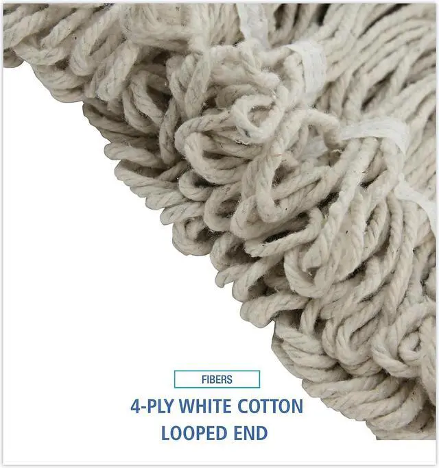 Alt view image 18 of 20 - Boardwalk Pro Loop Web/Tailband Wet Mop Head Cotton 24oz White 424CEA