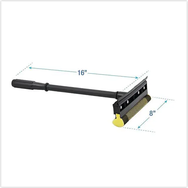 Alt view image 11 of 14 - Boardwalk General-Duty Squeegee 8" Sponge Head/Rubber Blade 16" Plastic Handle 816