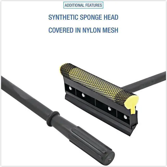 Alt view image 12 of 14 - Boardwalk General-Duty Squeegee 8" Sponge Head/Rubber Blade 16" Plastic Handle 816