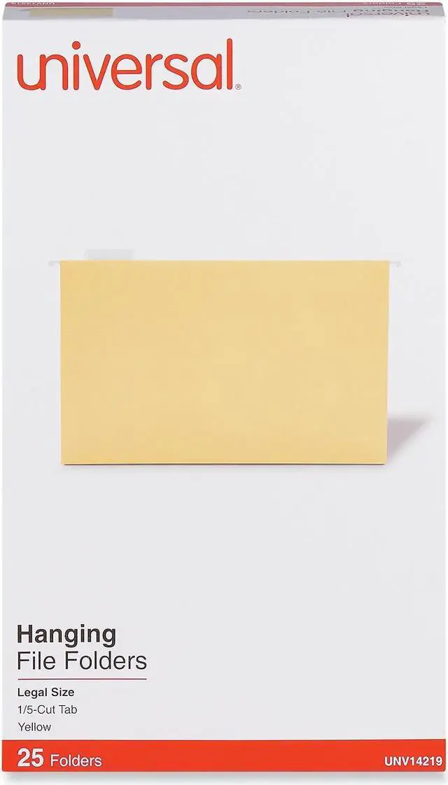 Alt view image 2 of 6 - UNIVERSAL Hanging File Folders 1/5 Tab 11 Point Stock Legal Yellow 25/Box 14219