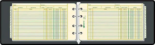 Alt view image 16 of 16 - National Four-Ring Ledger Binder Kit Black 8.5 x 5 100 Sheets/Book 63453