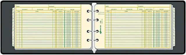 Alt view image 15 of 16 - National Four-Ring Ledger Binder Kit Black 8.5 x 5 100 Sheets/Book 63453