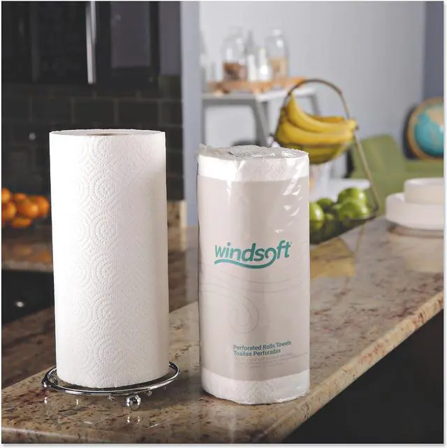 Alt view image 12 of 14 - Windsoft 1220-85RL Perforated Paper Towel Rolls- 11 x 8 4/5- White- 84/Roll