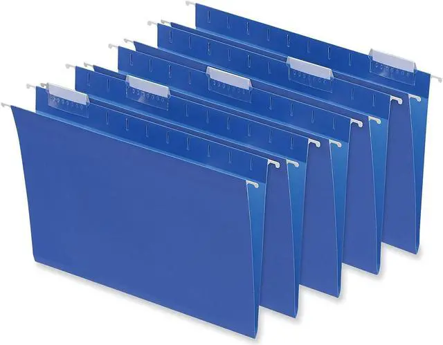 Alt view image 5 of 7 - UNIVERSAL Hanging File Folders 1/5 Tab 11 Point Stock Letter Blue 25/Box 14116
