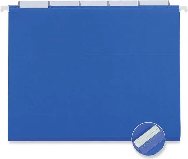 Alt view image 7 of 7 - UNIVERSAL Hanging File Folders 1/5 Tab 11 Point Stock Letter Blue 25/Box 14116