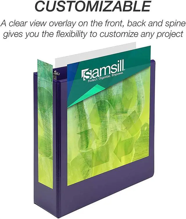 Alt view image 4 of 12 - Samsill Earth's Choice Plant-Based 3" 3 Ring View Binders Assorted Tropical Colors 4/Pack (MP48689)