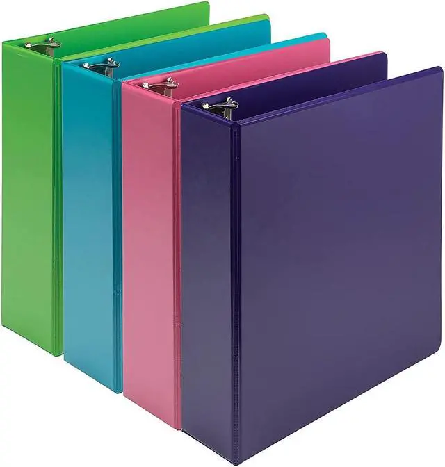 Alt view image 2 of 12 - Samsill Earth's Choice Plant-Based 3" 3 Ring View Binders Assorted Tropical Colors 4/Pack (MP48689)
