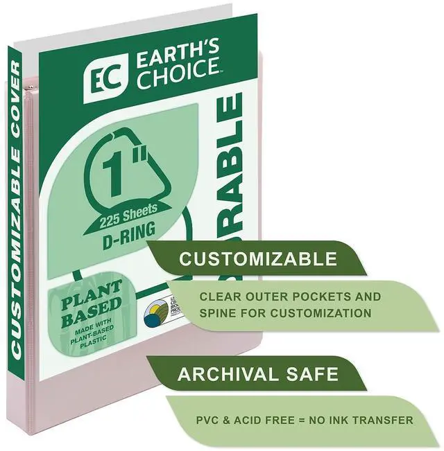 Alt view image 4 of 7 - Samsill Earth's Choice Plant-Based View Durable Binders 3 Round Ring Assorted Color 4 Pack (MP46939)