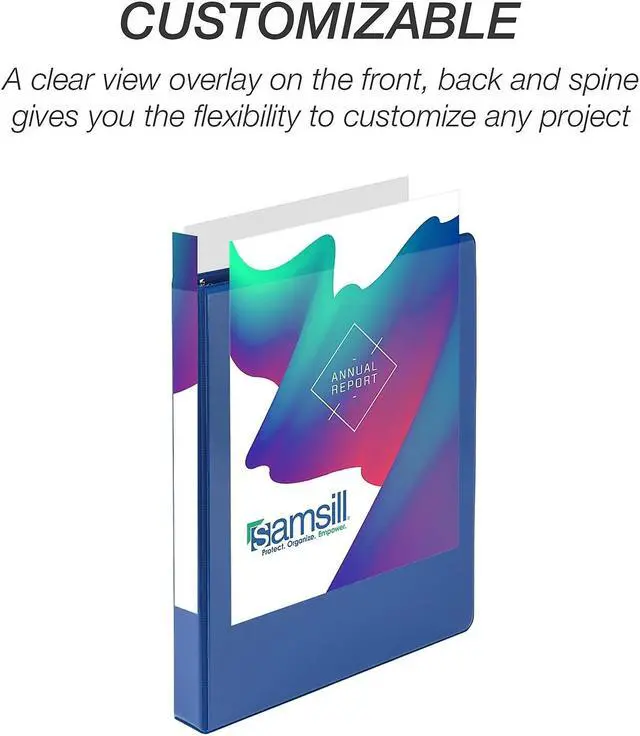 Alt view image 5 of 9 - Samsill Durable View Binders 3 D-Ring Black Blue Red Green 4 Pack (MP46409)